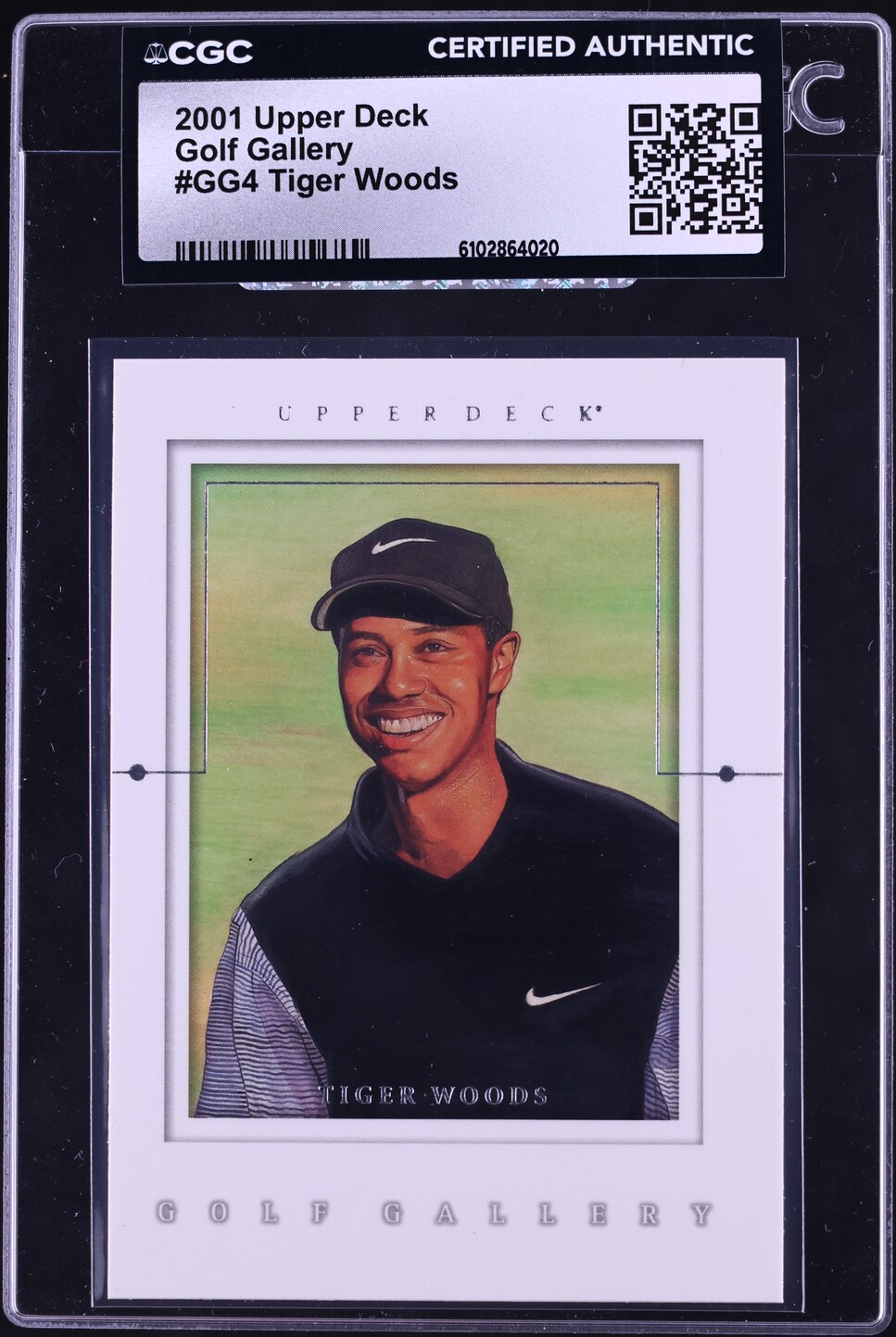 2001 Upper Deck Golf Gallery Tiger Woods ROOKIE #GG4 CGC AUTH