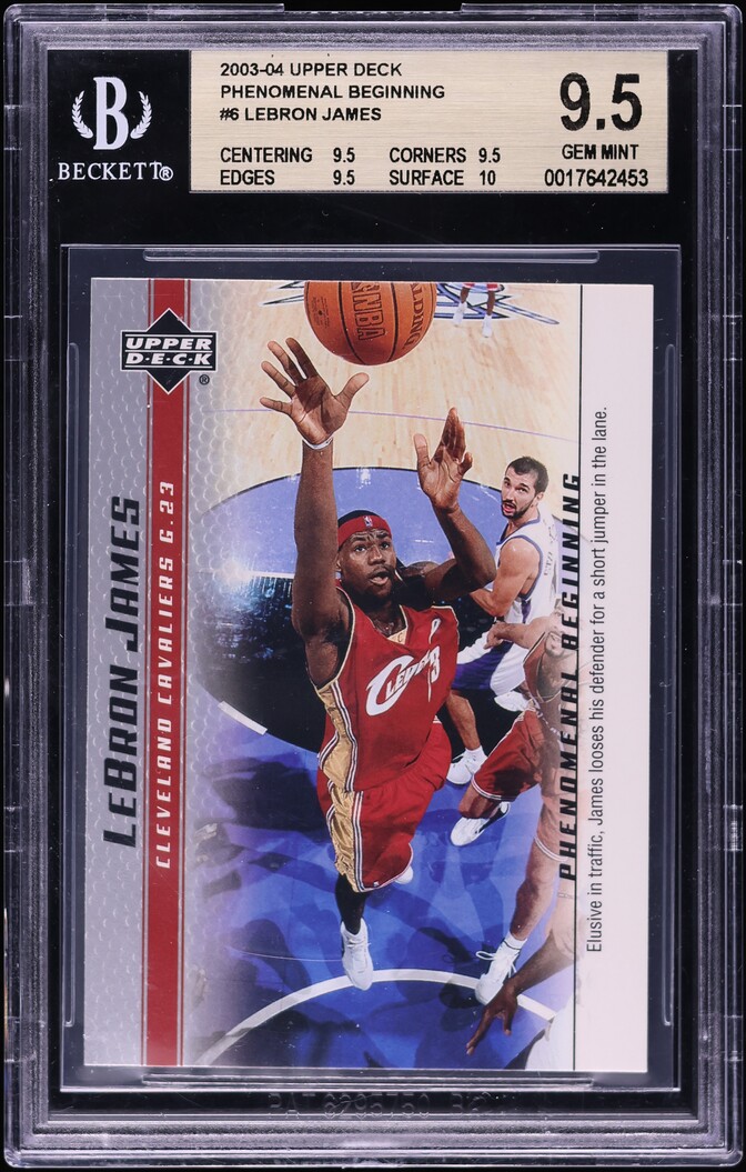 2003 Upper Deck Phenomenal Beginning LeBron James ROOKIE #6 BGS 9.5 GEM MINT
