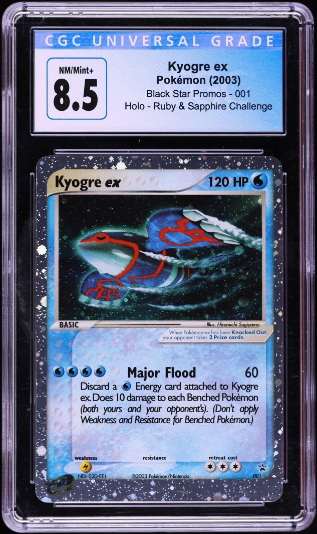 2003 Pokemon Black Star Promo Holo Kyogre ex CGC 8.5 NM-MT+