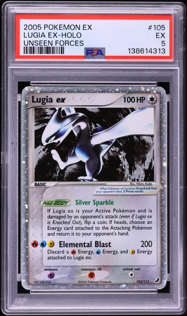 2005 Pokemon EX Unseen Forces Holo Lugia ex #105 PSA 5 EX