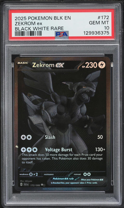 2025 Pokemon Japanese Mega Dream Ex AR N's Zekrom #210 CGC 10