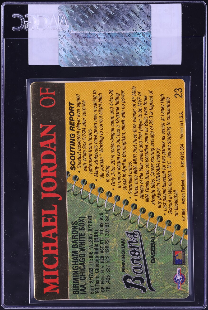 1994 Action Packed Minors Michael Jordan ROOKIE #23 CGC AUTH