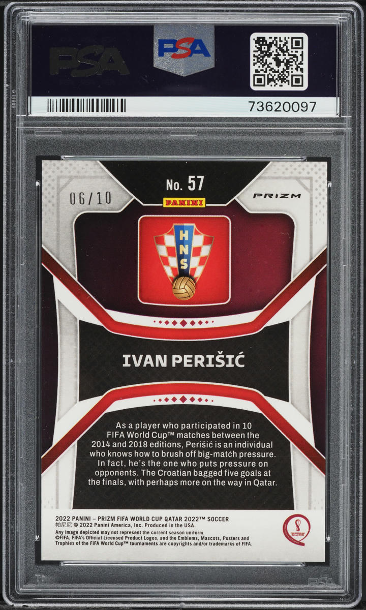 2022 Panini Prizm World Cup Qatar Gold Ivan Perisic /10 #57 PSA 10 GEM MINT