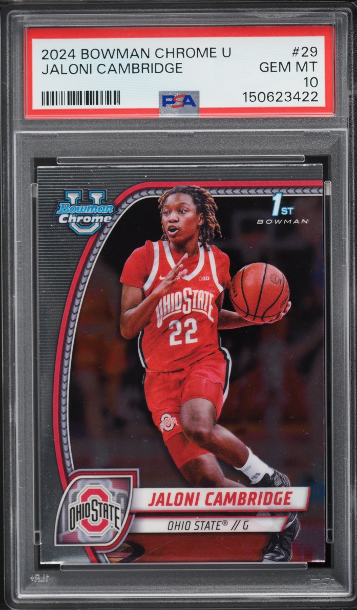 2024 Bowman Chrome University Jaloni Cambridge #29 PSA 10 GEM MINT