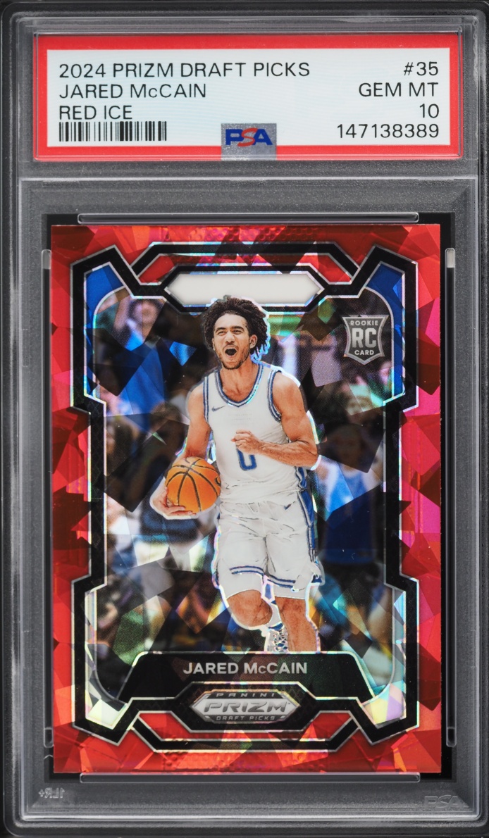 2024 Panini Prizm Draft Picks Red Ice Jared McCain ROOKIE #35 PSA 10 GEM MINT