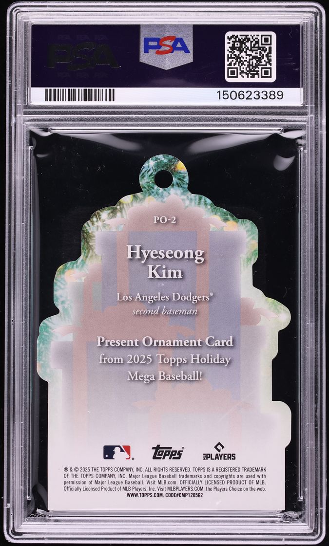 2025 Topps Holiday Present Ornament Die-Cut Hyeseong Kim ROOKIE #PO-2 PSA 9 MINT