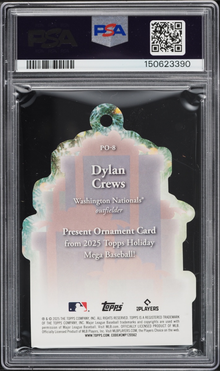 2025 Topps Holiday Present Ornament Die-Cut Dylan Crews ROOKIE #PO-8 PSA 9 MINT
