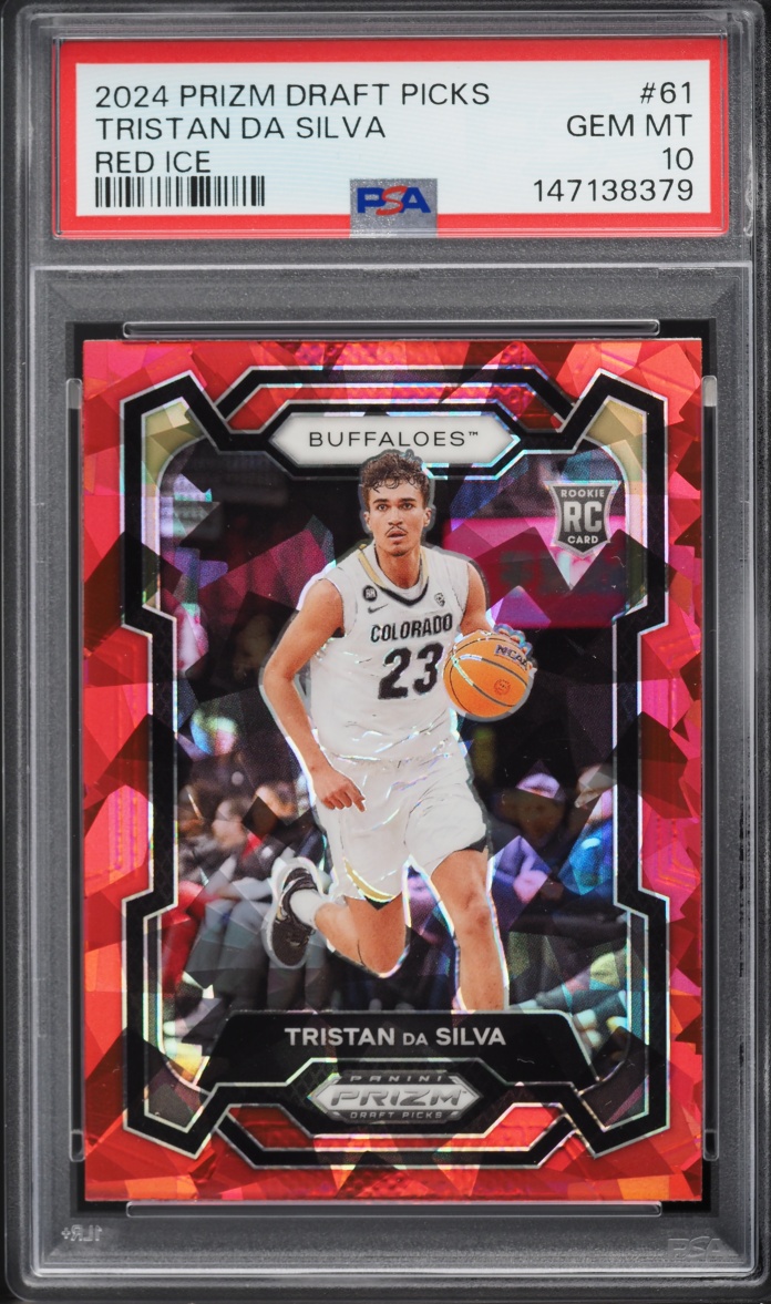 2024 Panini Prizm Draft Picks Red Ice Tristan Da Silva ROOKIE #61 PSA 10 GEM MINT