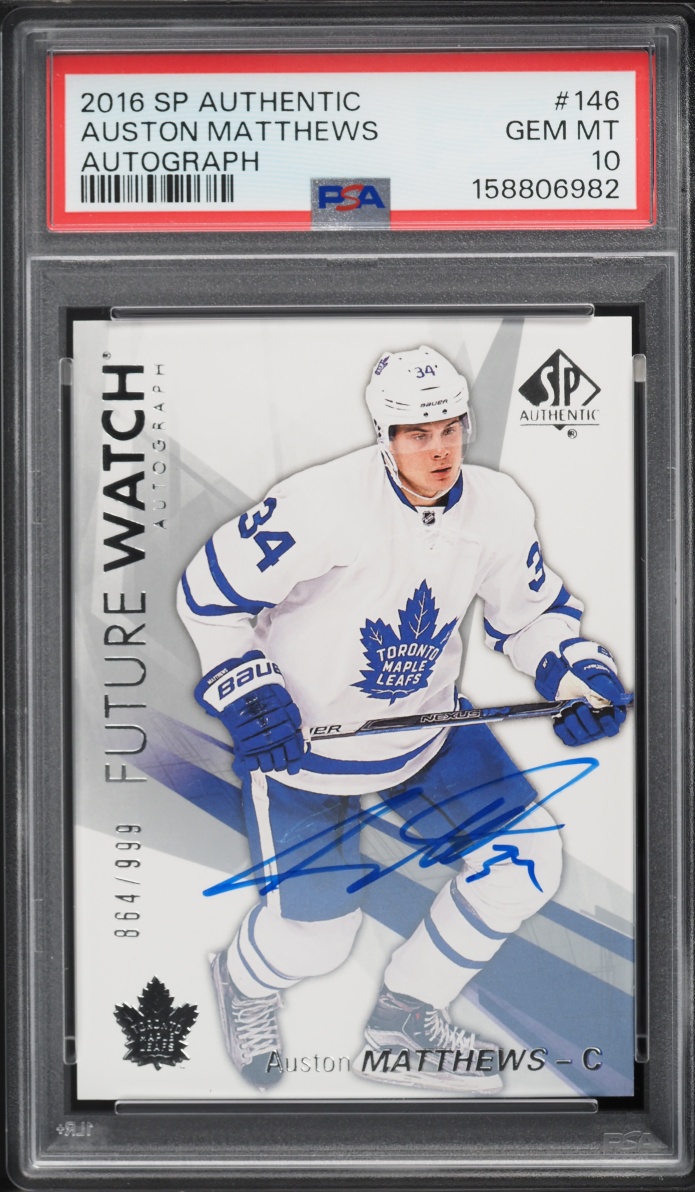2016 SP Authentic Auston Matthews ROOKIE AUTO /999 #146 PSA 10 GEM MINT