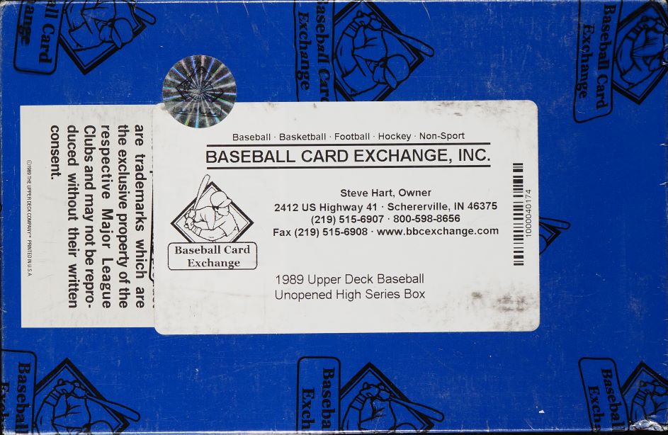 1989 Upper Deck High Series Box, BBCE AUTH