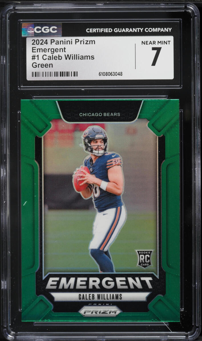 2024 Panini Prizm Emergent Green Caleb Williams ROOKIE #1 CGC 7 NRMT