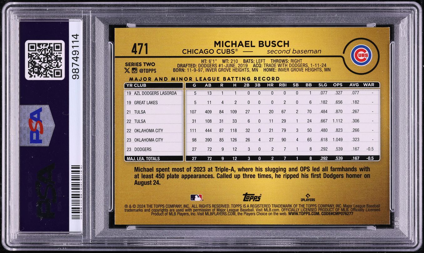 2024 Topps Golden Mirror Michael Busch #471 PSA 10 GEM MINT