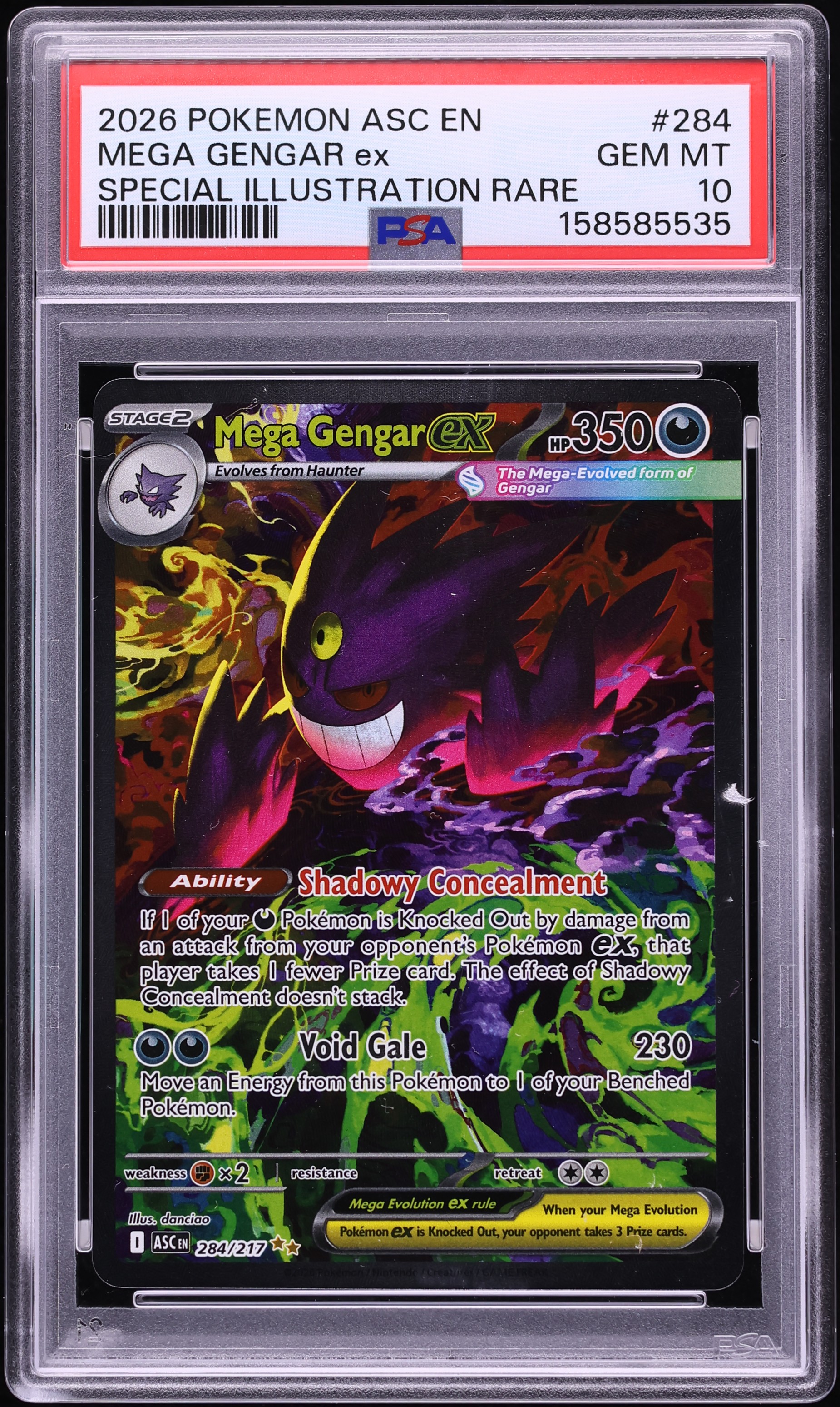 2026 Pokemon Mega Evolution Ascended Heroes SIR Mega Gengar ex #284 PSA 10 GEM MINT