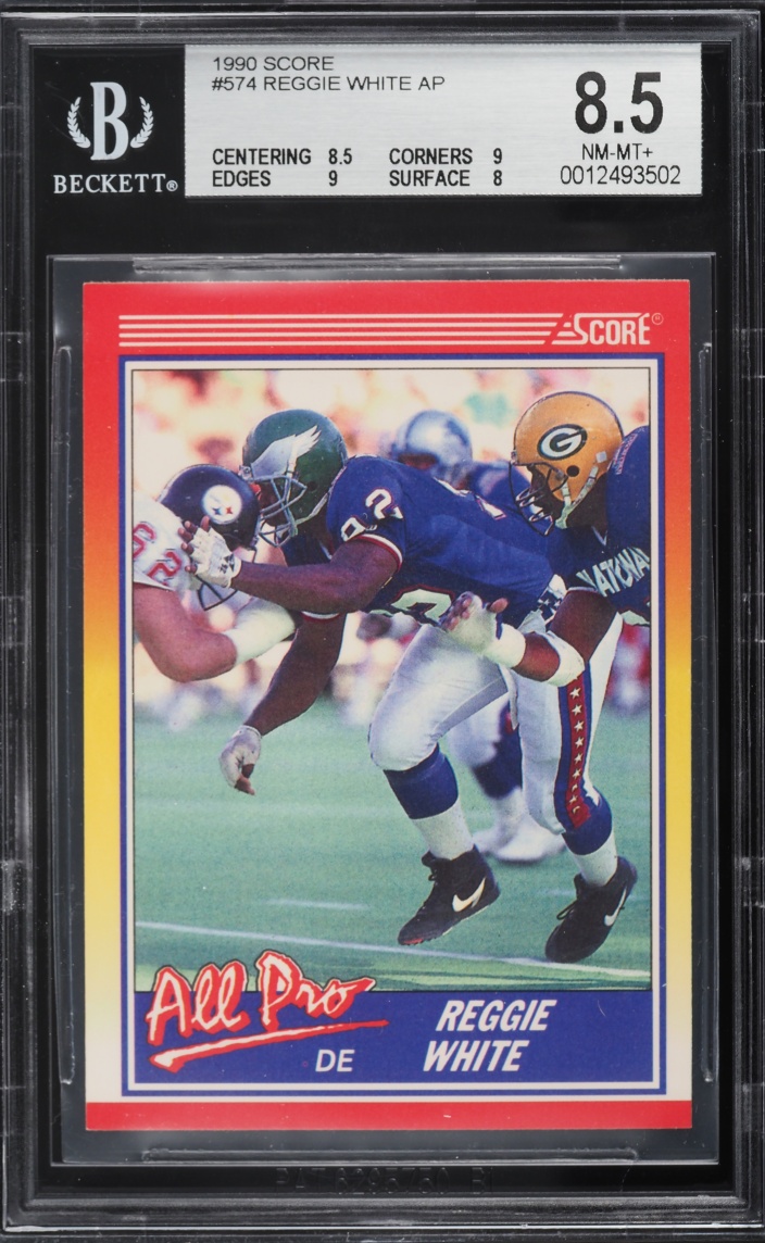 1990 Score Football Reggie White #574 BGS 8.5 NM-MT+