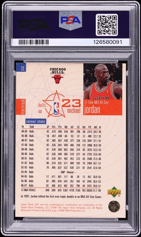 1997 UD3 Basketball Michael Jordan #23 PSA 7 NRMT