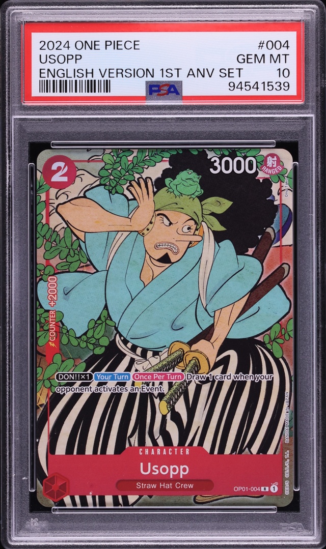 2024 One Piece 1st Anniversary Set English Version Usopp #OP01-004 PSA 10 GEM MINT
