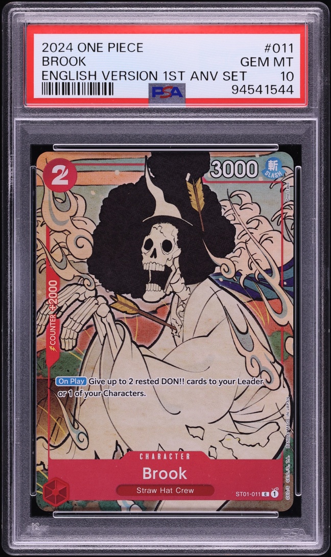 2024 One Piece 1st Anniversary Set English Version Brook #ST01-011 PSA 10 GEM MINT