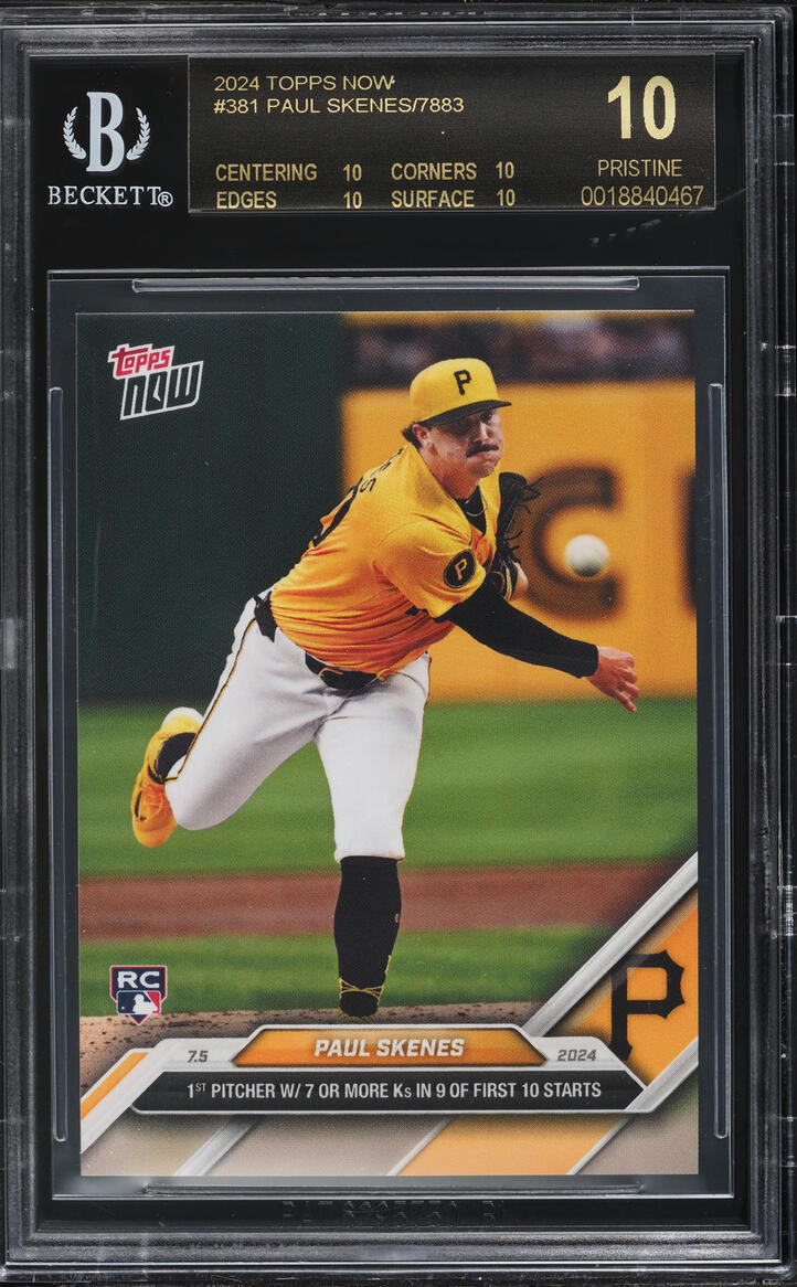 2024 Topps Now Paul Skenes ROOKIE #381 BGS 10 BLACK LABEL
