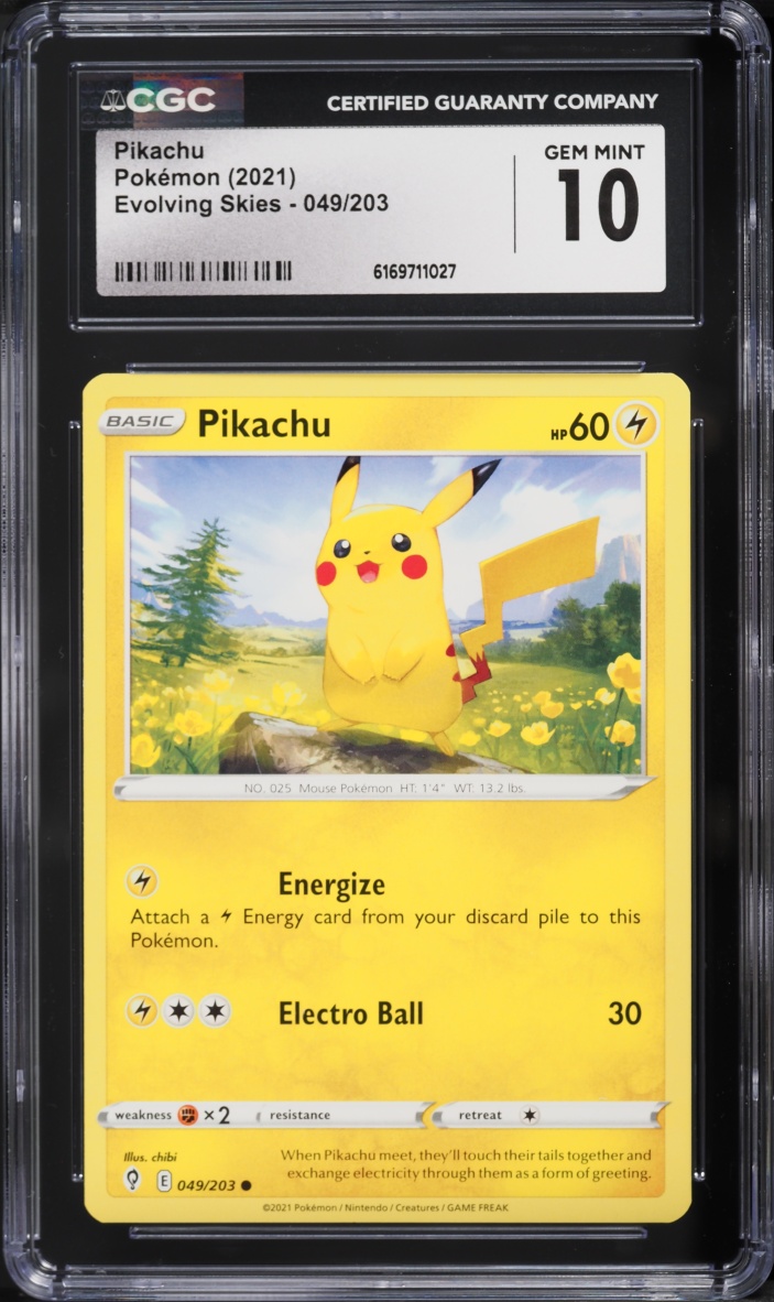 2021 Pokemon Sword & Shield Evolving Skies Pikachu #49 CGC 10 GEM MINT