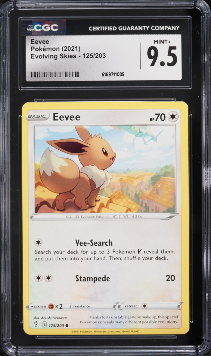 2021 Pokemon Sword & Shield Evolving Skies Eevee #125 CGC 9.5 MINT+