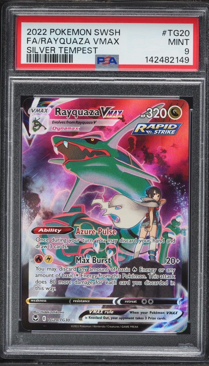 2022 Pokemon Sword & Shield Silver Tempest CHR Rayquaza VMAX #TG20 PSA 9 MINT