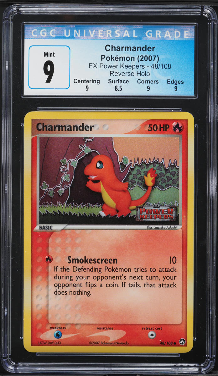 2007 Pokemon EX Power Keepers Reverse Holo Charmander #48 CGC 9 MINT