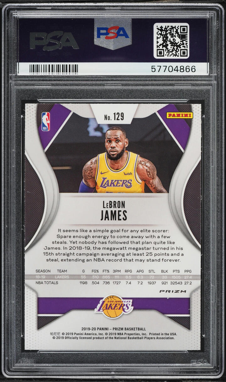 2019 Panini Prizm Ruby Wave LeBron James #129 PSA 10 GEM MINT