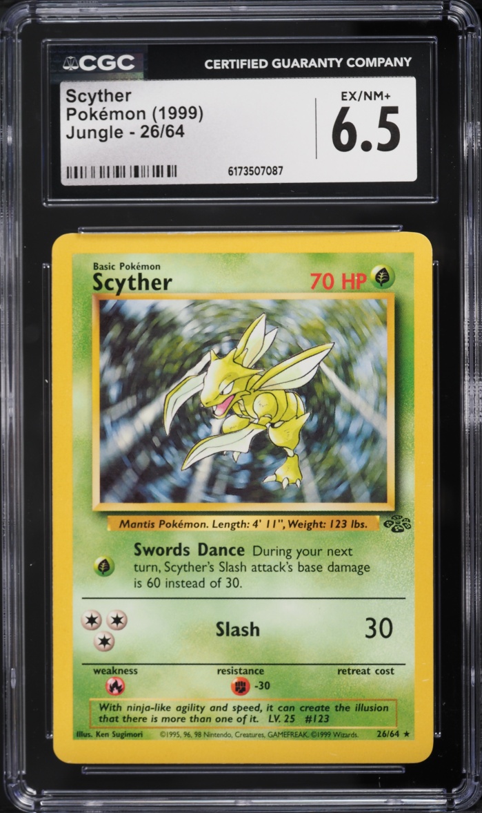 1999 Pokemon Jungle Scyther #26 CGC 6.5 EXMT+
