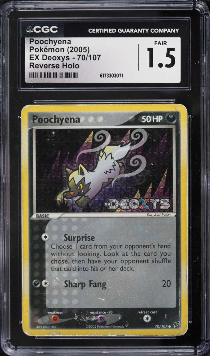 2005 Pokemon EX Deoxys Reverse Holo Poochyena #70 CGC 1.5 FR