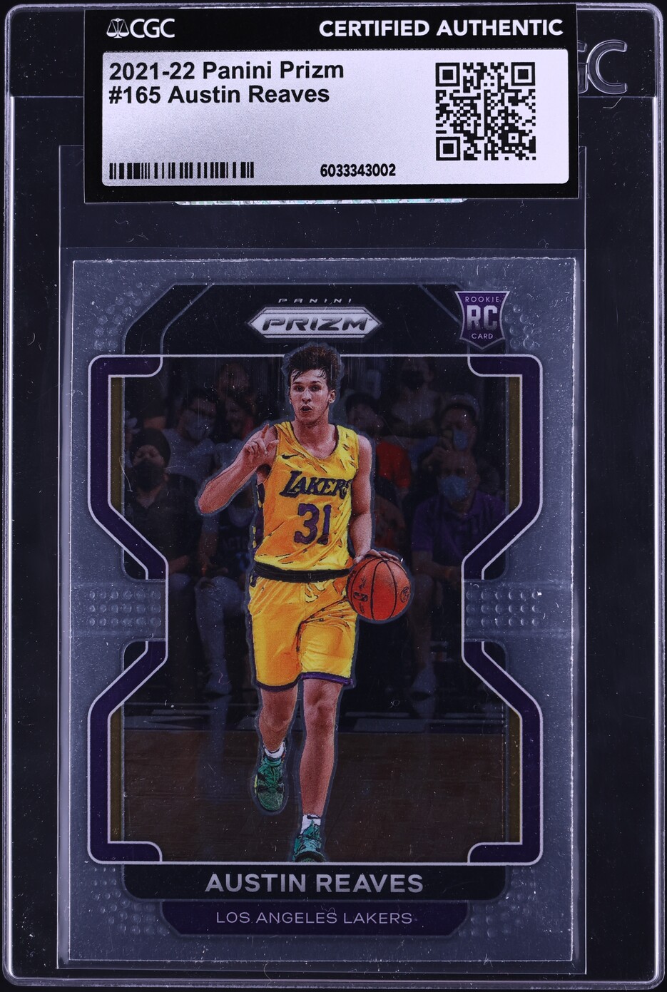 2021 Panini Prizm Austin Reaves ROOKIE #165 CGC AUTH