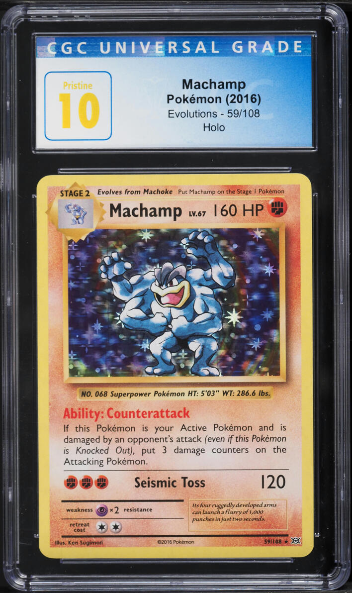 2016 Pokemon XY Evolutions Holo Machamp #59 CGC 10 PRISTINE