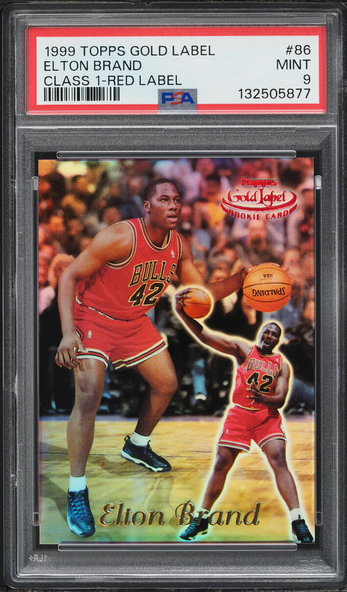 1999 Topps Gold Label Class 1 Red Label Elton Brand /100 #86 PSA 9 MINT
