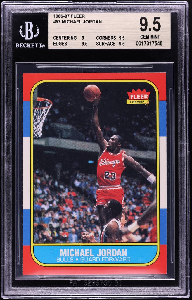 1986 Fleer Basketball Michael Jordan ROOKIE #57 BGS 9.5 GEM MINT