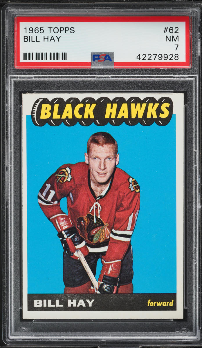 1965 Topps Hockey Bill Hay #62 PSA 7 NRMT