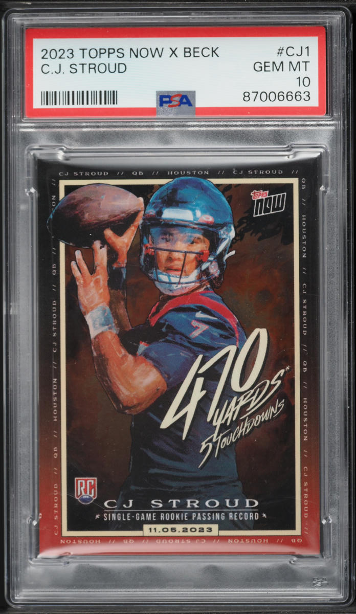 2023 Topps Now X Tyson Beck C.J. Stroud ROOKIE #CJ1 PSA 10 GEM MINT