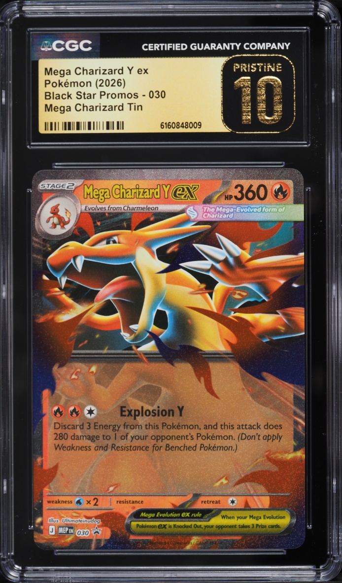 2026 Pokemon Mega Evolution Promo Tin Mega Charizard Y ex #30 CGC 10 PRISTINE