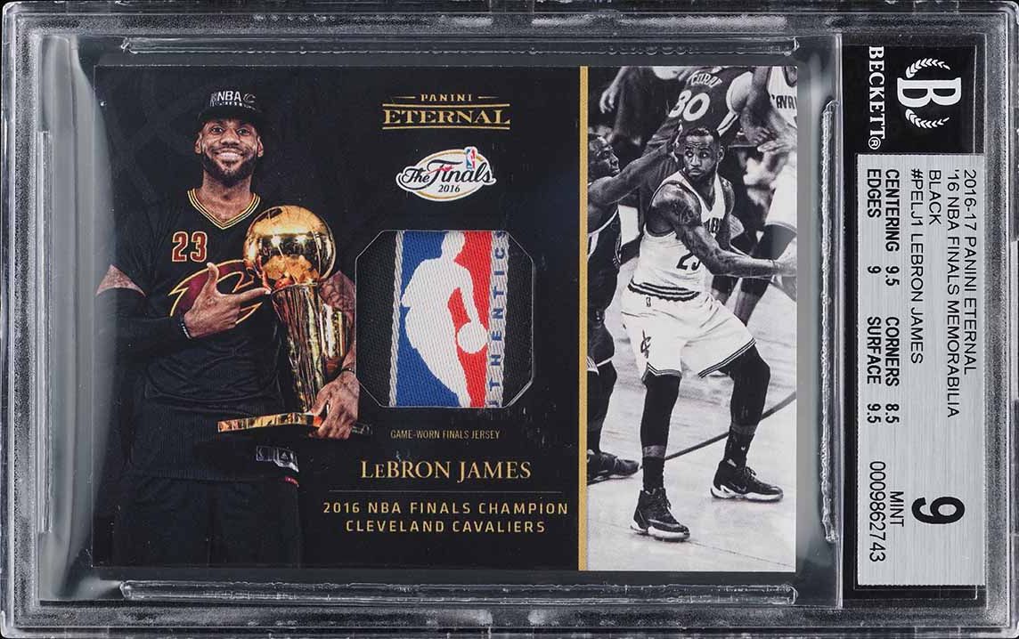 2016 Panini Eternal NBA Finals Black LeBron James NBA LOGOMAN PATCH 1/1 BGS 9
