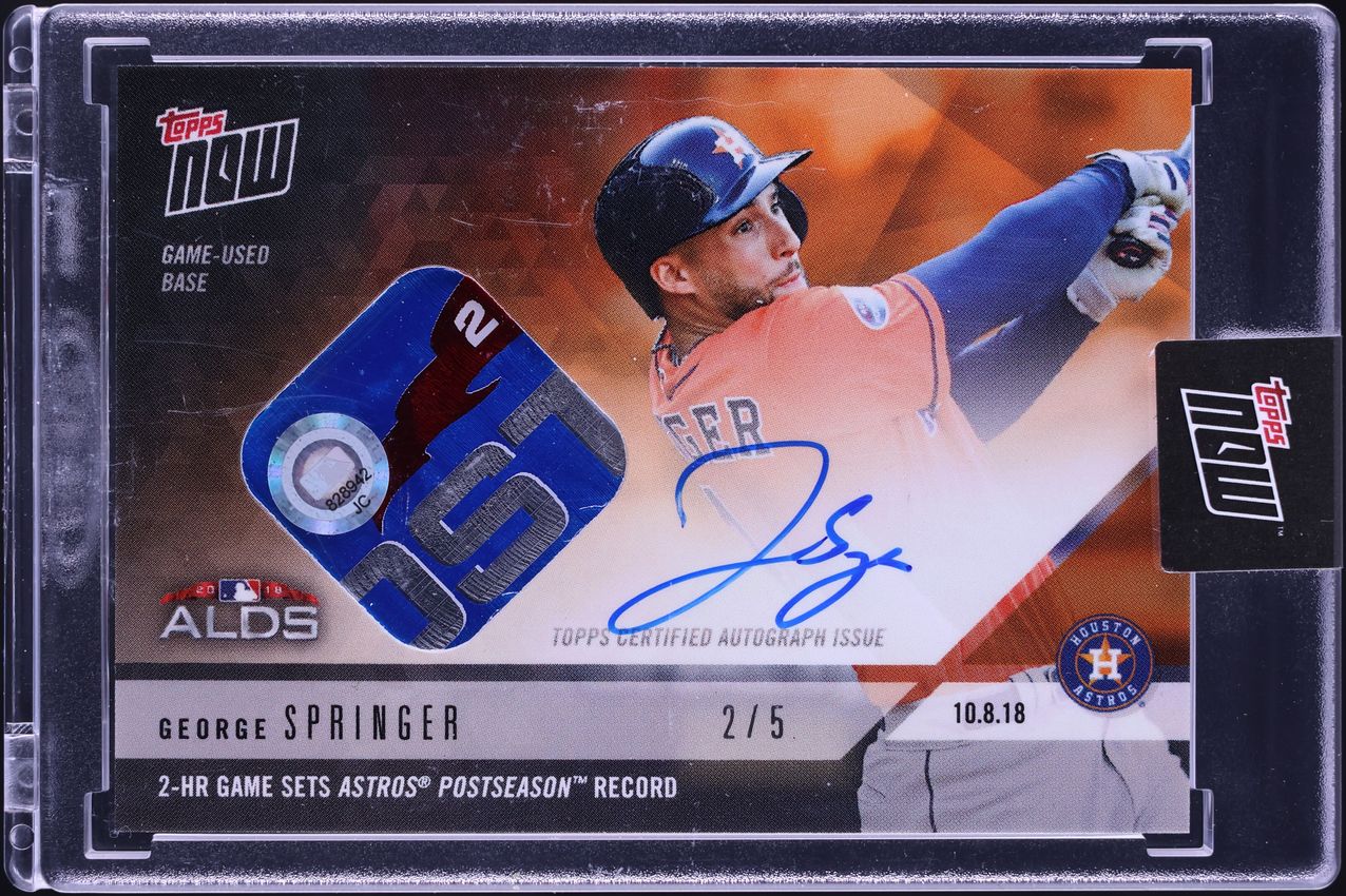 2018 Topps Now Orange George Springer BASE PATCH AUTO /5 #861E