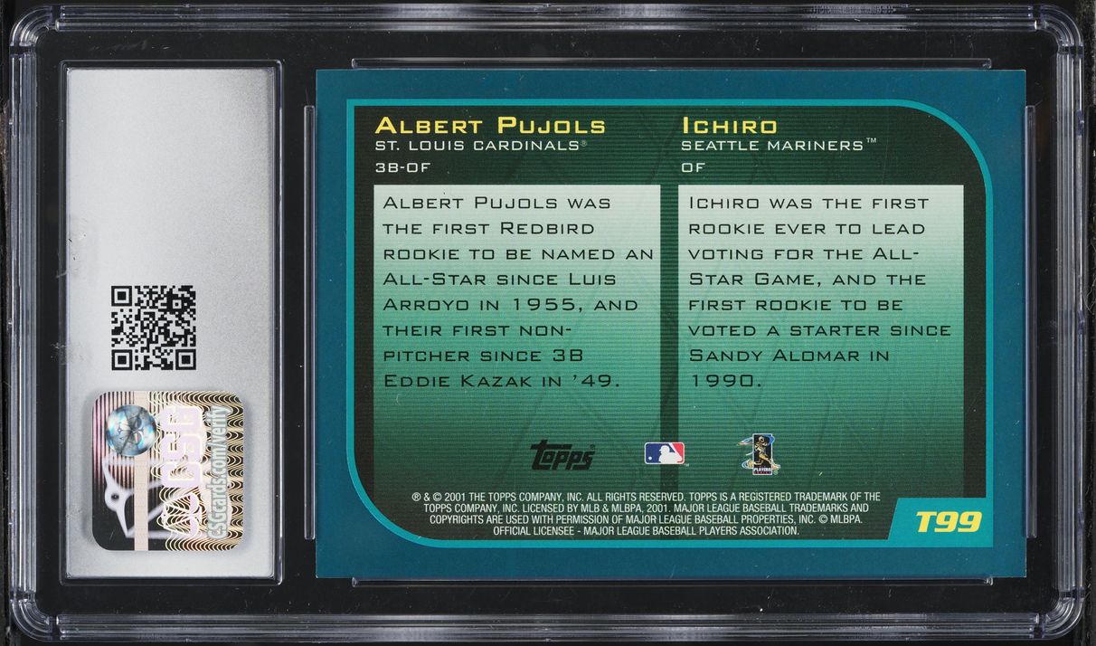 2001 Topps Traded Ichiro Albert Pujols ROOKIE #T99 CSG 9 MINT