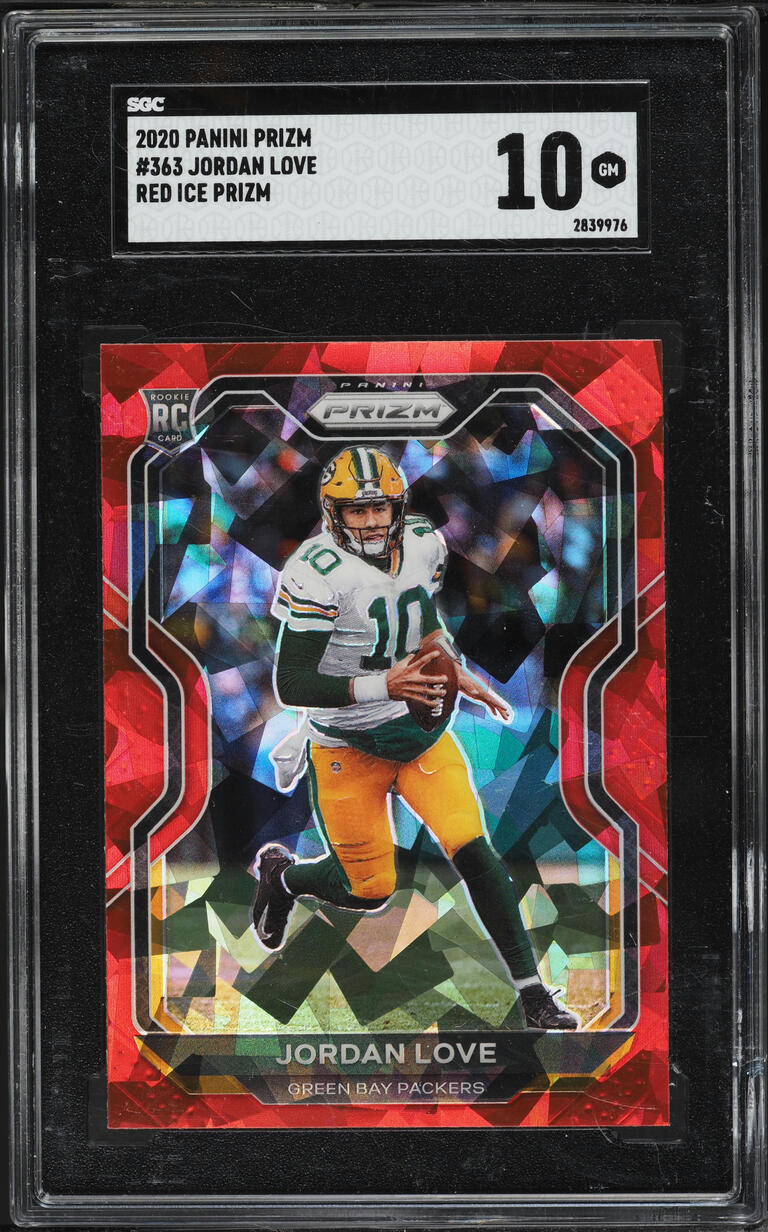 2020 Panini Prizm Red Ice Jordan Love ROOKIE #363 SGC 10 GEM MINT