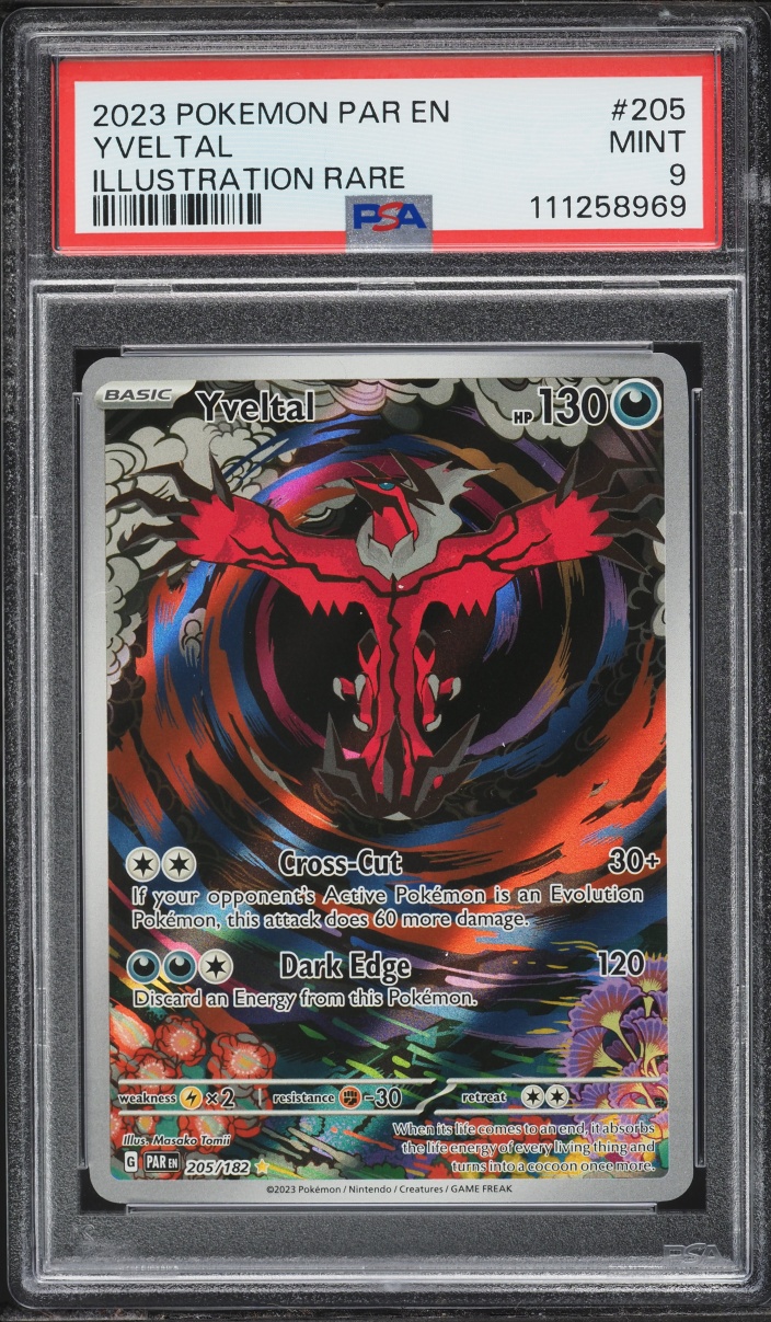 2023 Pokemon Scarlet & Violet Paradox Rift IR Yveltal #205 PSA 9 MINT