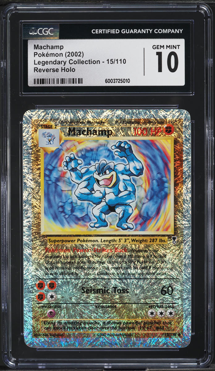 2002 Pokemon Legendary Collection Reverse Holo Machamp #15 CGC 10 GEM MINT