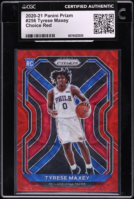 2020 Panini Prizm Choice Red Tyrese Maxey ROOKIE /88 #256 CGC AUTH