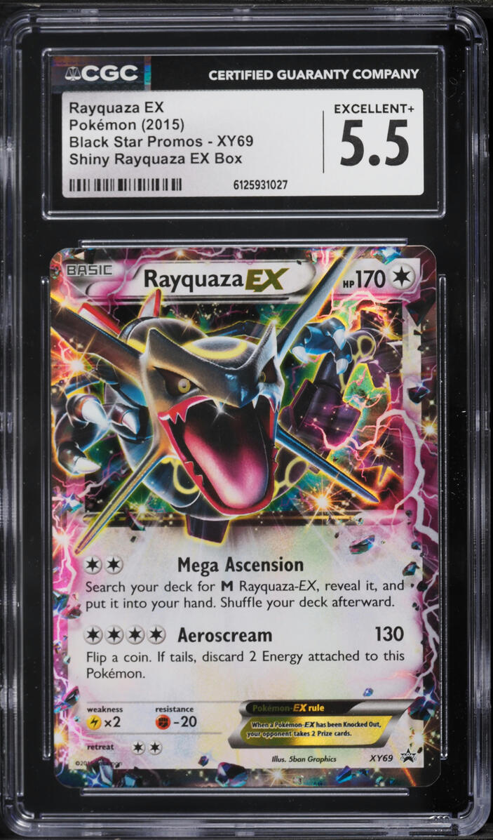 2015 Pokemon Black Star Promos Shiny Rayquaza EX Box Rayquaza EX #XY69 CGC 5.5 EX+
