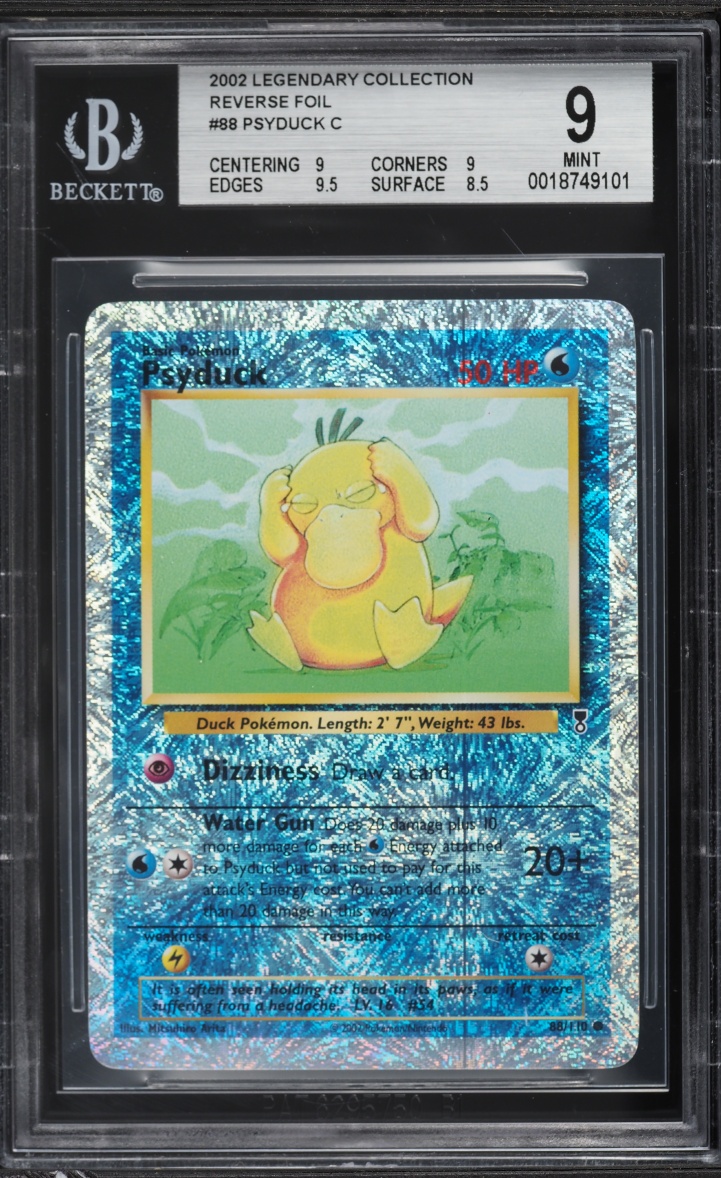 2002 Pokemon Legendary Collection Reverse Holo Psyduck #88 BGS 9 MINT