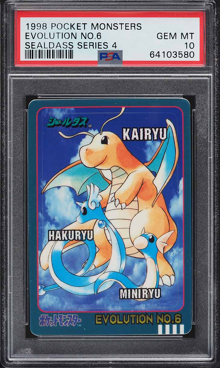 1998 Pokemon Japanese Pocket Monsters Sealdass Series 4 Evolution No.6 PSA 10 GEM MINT