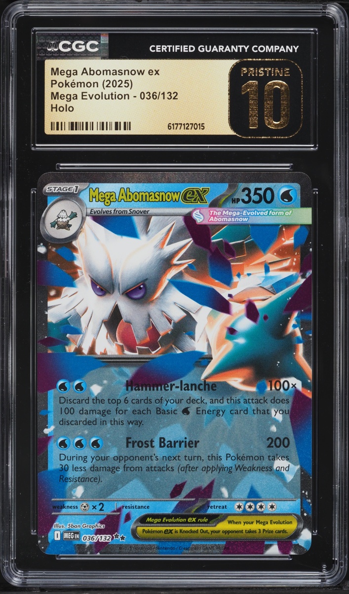 2025 Pokemon Mega Evolution Holo Mega Abomasnow Ex #36 CGC 10 PRISTINE