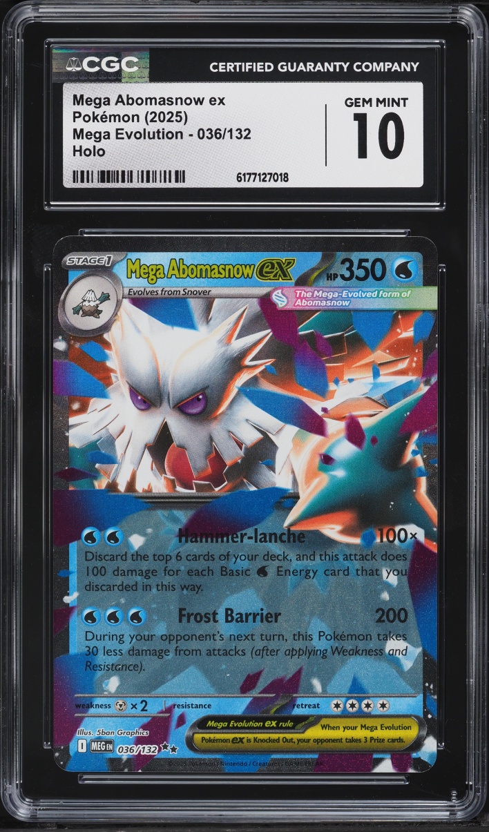 2025 Pokemon Mega Evolution Holo Mega Abomasnow Ex #36 CGC 10 GEM MINT