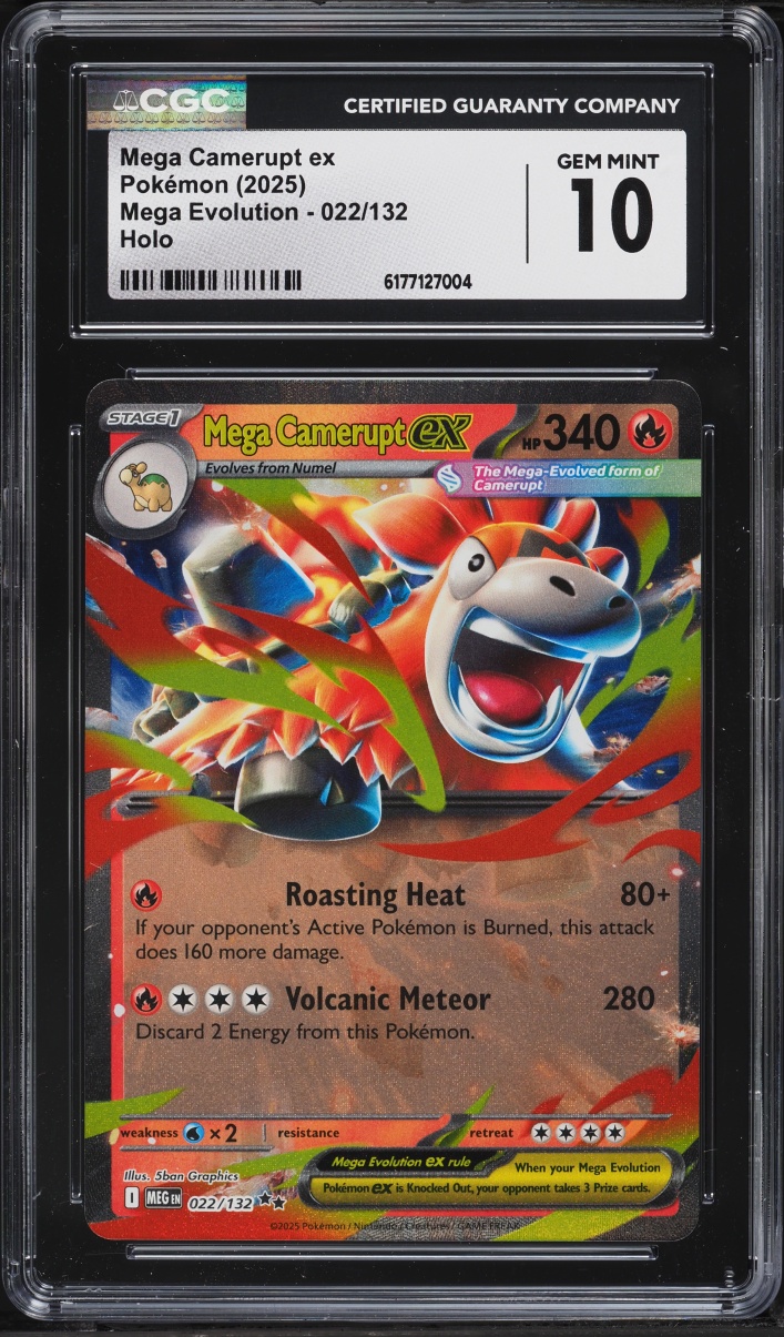 2025 Pokemon Mega Evolution Holo Mega Camerupt ex #22 CGC 10 GEM MINT