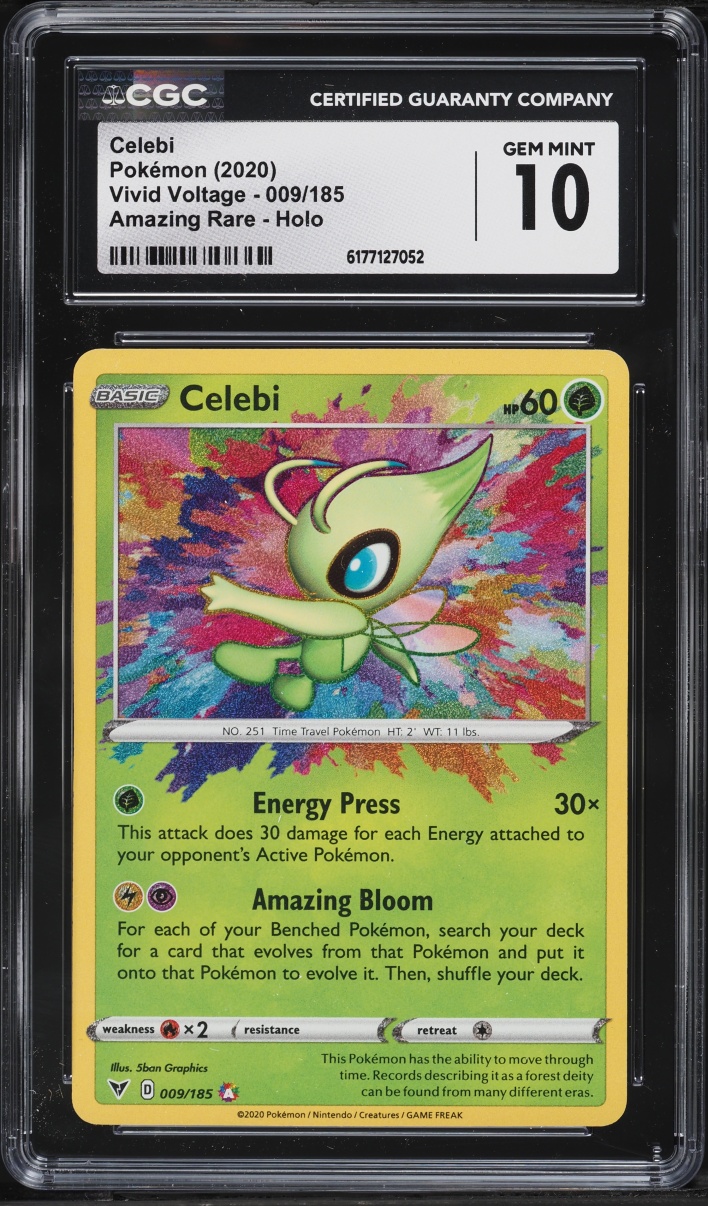 2020 Pokemon Sword & Shield Vivid Voltage Amazing Rare Celebi #9 CGC 10 GEM MINT